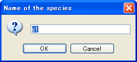 "Name of the species" dialog